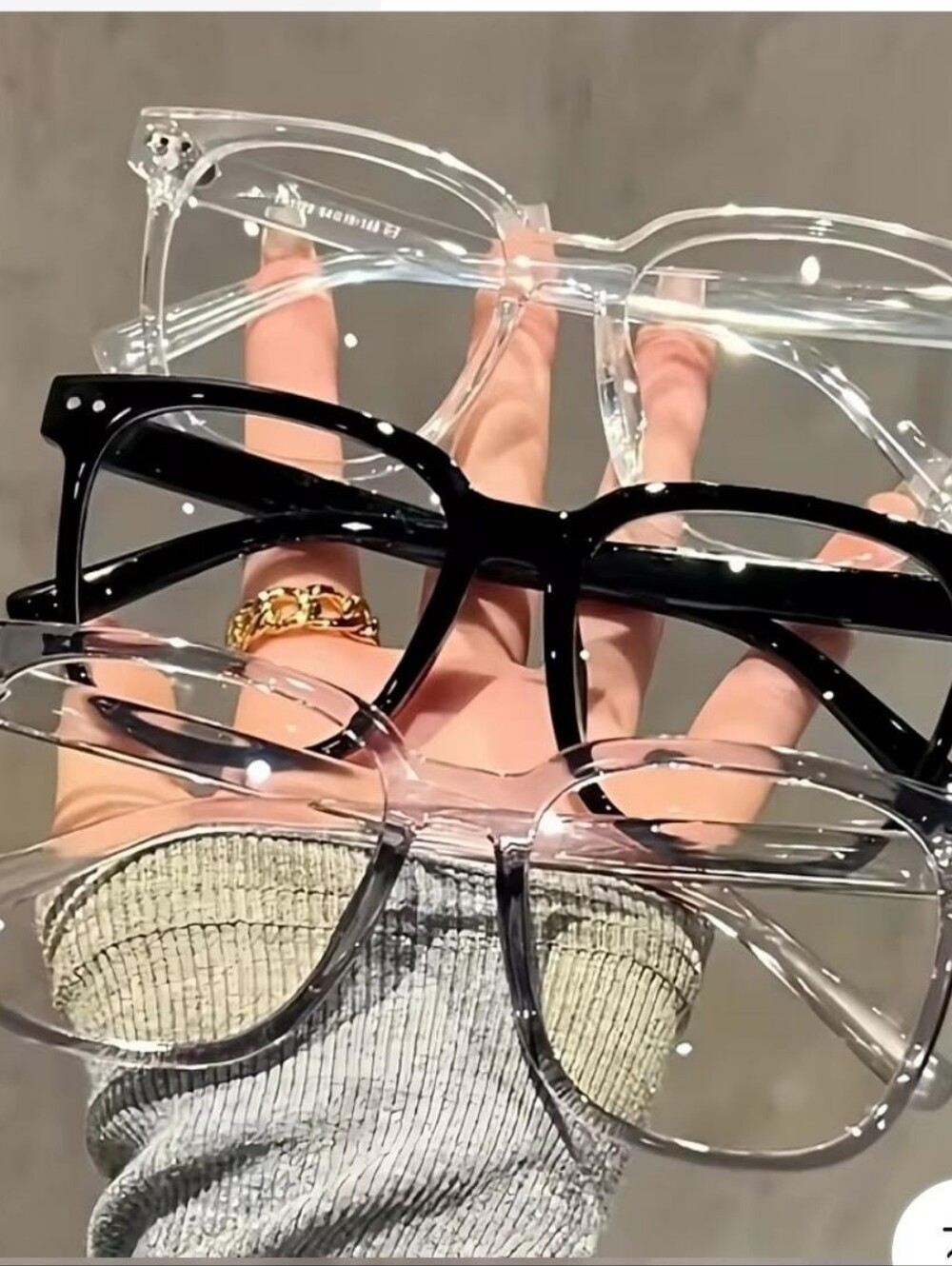 Clear and Black Oversized Square Reading Glasses - Women Accessories